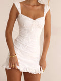 Amozae-nye outfits back to school dress  Odessa White Embroidered Mini Dress