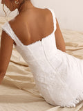 Amozae-nye outfits back to school dress  Odessa White Embroidered Mini Dress