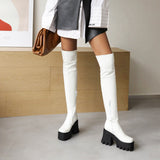 Amozae-Back To School Gifts High Hollow Heel Square Toe Boots