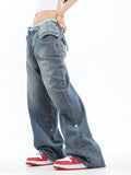 Amozae-Blue denim baggy boyfriend jeans- Streetwear y2k outfits Fall Outfits Christmas Thanksgiving Gift New Year's Eve