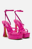 Amozae-Andrea Platform Block Heels - Hot Pink