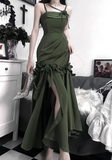 Amozae-dress to impress party dress nye outfits Pretty Mermaid Green Long Ruffles Prom Dress YM1625