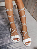 Amozae-Lace-up Flat Sandals