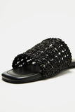 Amozae-Always Carefree Flat Sandals - Black/White