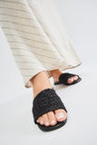 Amozae-Always Carefree Flat Sandals - Black/White