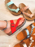 Amozae-Buckle Plaited Slide Sandals