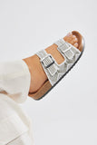 Amozae-Alina Beaded Flat Sandals - White