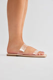 Amozae-Abbie Clear Flat Sandals - Nude