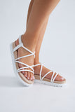 Amozae-Alaia Flat Sandals - White