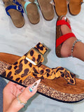 Amozae-Buckle Plaited Slide Sandals