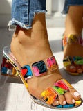 Amozae-Colorful Rhinestones Geo Deco Sandals