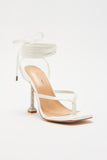 Amozae-Analise Wrap Up Heeled Sandals - White