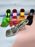 Amozae-Square Toe Candy Color Sandals