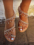 Amozae-Pearl Bling Flat Sandals