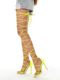 Amozae-Lace-up Over Knee Knot Stiletto Heels