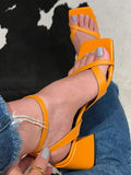 Amozae-Square Toe Chunky Heel Sandals