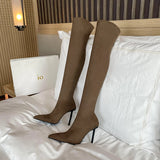 Amozae-Night Club Party Women Over The Knee High Boots Autumn Winter Thin Heel Ladies Sexy Slim Long Botas De Mujer-Platform boots