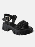 Amozae-Buckle Chunky Heel Platform Sandals