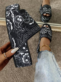 Amozae-Printed Platform Thick Sole Sandals