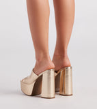 Amozae-Sassy Strikes Again Metallic Platform Mules