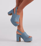 Amozae-In My Jeans Denim Sling Back Platform Heels