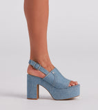 Amozae-In My Jeans Denim Sling Back Platform Heels