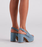 Amozae-In My Jeans Denim Sling Back Platform Heels