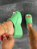 Amozae-Platform Heel Wedges Slide Sandals