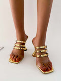 Amozae-Square Toe Chunky Heel Sandals