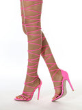 Amozae-Lace-up Over Knee Knot Stiletto Heels