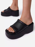 Amozae-Platform Heel Wedges Slide Sandals
