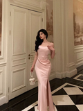 Amozae-dress to impress party dress nye outfits Classy Pink Satin Prom Dress Birthday Outfits Evening Gown YM1619