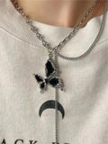 Amozae-y2k star cross butterfly heart set pendant / y2k star cross butterfly heart set pendant- Streetwear y2k outfits Fall Outfits Christmas Thanksgiving Gift New Year's Eve