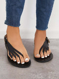 Amozae-Strap Toe Post Slingback Flat Sandals