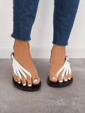 Amozae-Strap Toe Post Slingback Flat Sandals