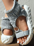 Amozae-Braided Knit O-Ring Platform Sandals