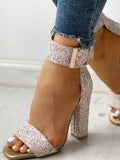 Amozae-Thick Heel Ankle Strap Sandals