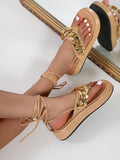 Amozae-Clip Toe Platform Chain Sandals