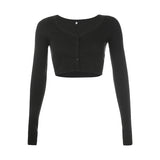 comfy school outfits Spring New Women's Sexy Solid Color V-neck Knitted Top T-shirt for Women