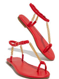 Amozae-Metal Chain Flat Sandals