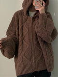 Amozae-Fall Outfits -Oversize hooded cardigan- Streetwear y2k outfits Fall Outfits Christmas Thanksgiving Gift New Year's Eve