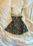 Amozae-Y2k Dresses Sexy 90s Women Clothes Leopard Lace Vintage Mini Dress Slim Bow Sweet Girl Aesthetic Korea High Waist Party dresses