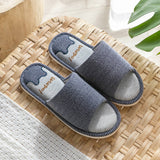 Amozae-Back To School Gifts Linen Home Platform Slippers