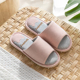 Amozae-Back To School Gifts Linen Home Platform Slippers