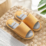 Amozae-Back To School Gifts Linen Home Platform Slippers