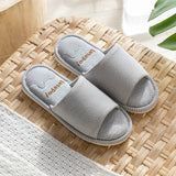 Amozae-Back To School Gifts Linen Home Platform Slippers