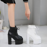 Amozae-Back To School Gifts Chunky Martin ankle boots