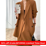 brown fur boots outfit 2024 Autumn and Winter Suit Jacket Women's Korean-Style Fashionable Temperament Draping Not Wrinkle Hip Skirt Two-Piece Suit Fashion