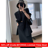 brown fur boots outfit 2024 Autumn and Winter Suit Jacket Women's Korean-Style Fashionable Temperament Draping Not Wrinkle Hip Skirt Two-Piece Suit Fashion