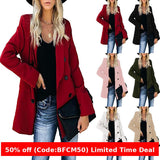 business casual outfits Wish2024 Autumn and Winter Button Coat Cardigan Lapel Cardigan Elegant Suit for Women